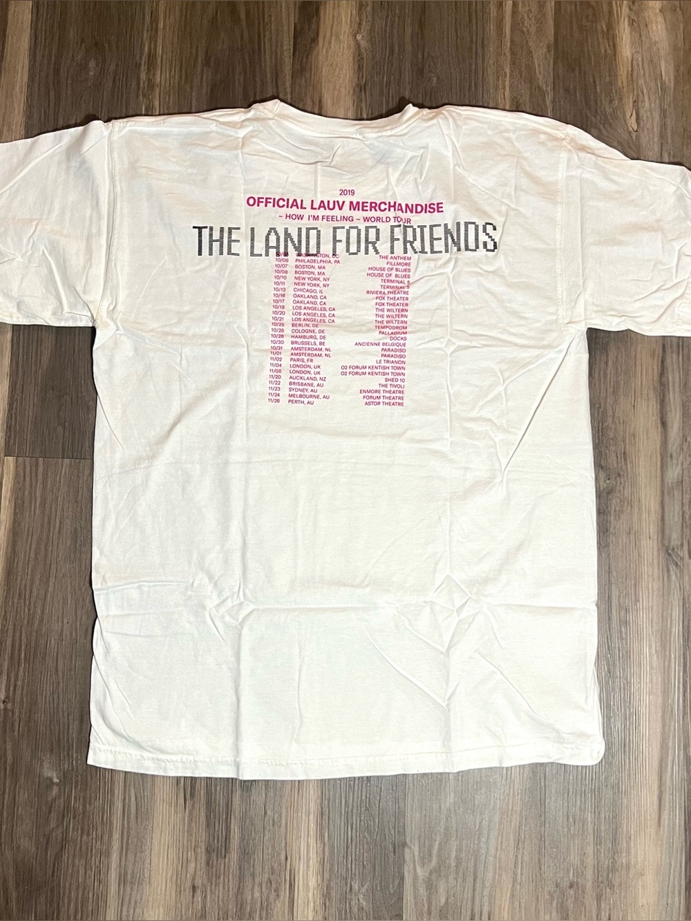 Official Lauv Tour Double Sided Logo Graphic Print T-shirt Band Tee Size L